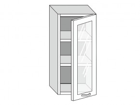 19.40.3 Шкаф настенный (h=913) на 400мм с 1-ой стекл. дверцей в Екатеринбурге - evalinemebel.ru | фото