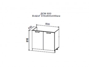 Шкаф нижний ДСМ800 под мойку в Екатеринбурге - evalinemebel.ru | фото
